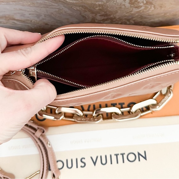 Louis Vuitton Coussin BB Metallic Rose Gold Embossed Monogram Crossbody Bag - Picture 11 of 14